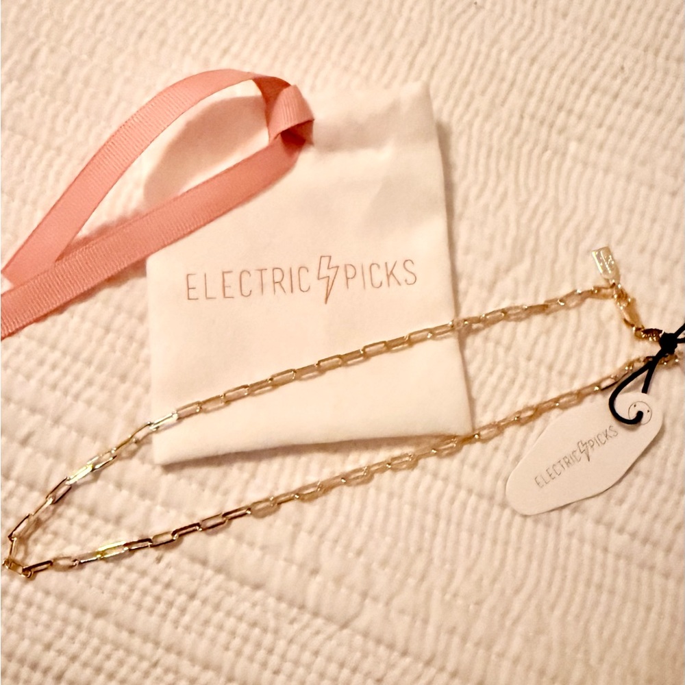 Electric Picks Gold Link Necklace